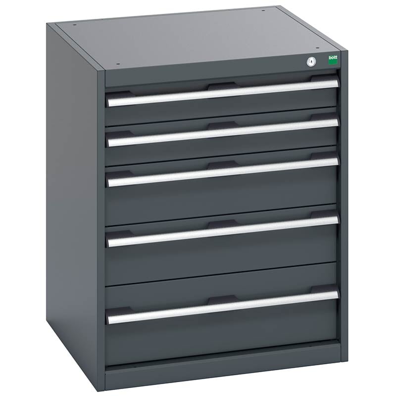 Bott Cubio Anthracite Cabinet with 5 Drawers - 800 x 650 x 650mm
