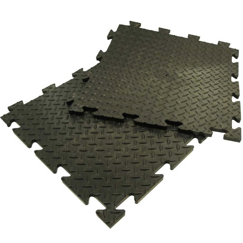 Plastex Chex Checker Plate Recycled PVC Floor Tiles - 500 x 500mm - Pack of 16