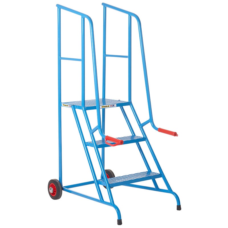 Climb-It 3-Tread Loading Steps - Powder Coated Blue - 1480 x 610mm 