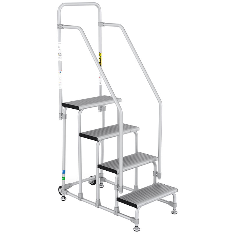 Climb-It 4-Tread Working Warehouse Steps - 1000mm Top Step Height - 150kg Capacity