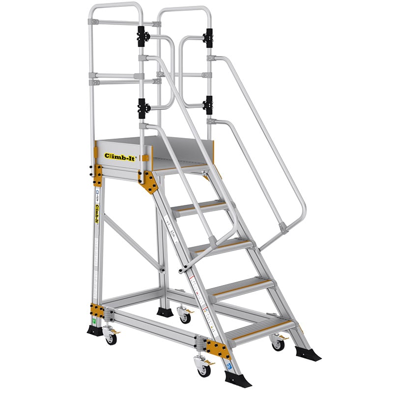 Climb-It 5-Tread Weight Reactive Aluminium Safety Steps - 1250mm Platform Height