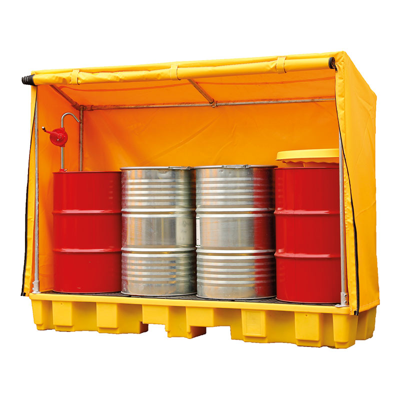 4 Drum In-line Covered Spill Pallet 235 litre capacity