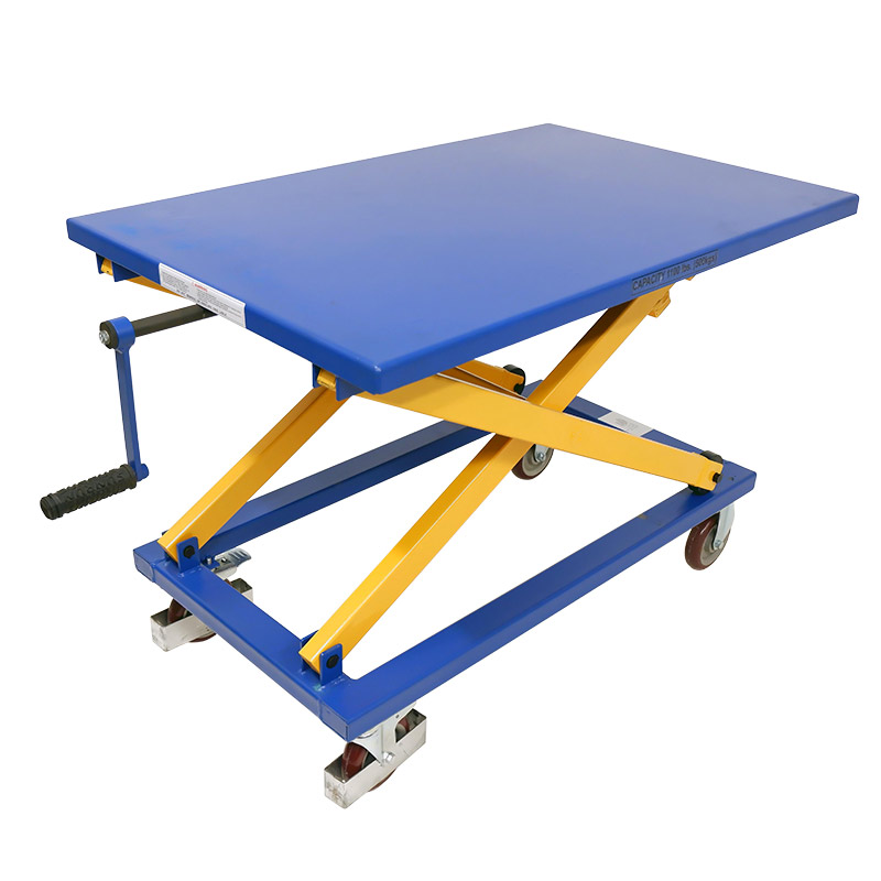 Crank Operated Lifting Table, 500kg capacity, Lift height 5500-1000mm