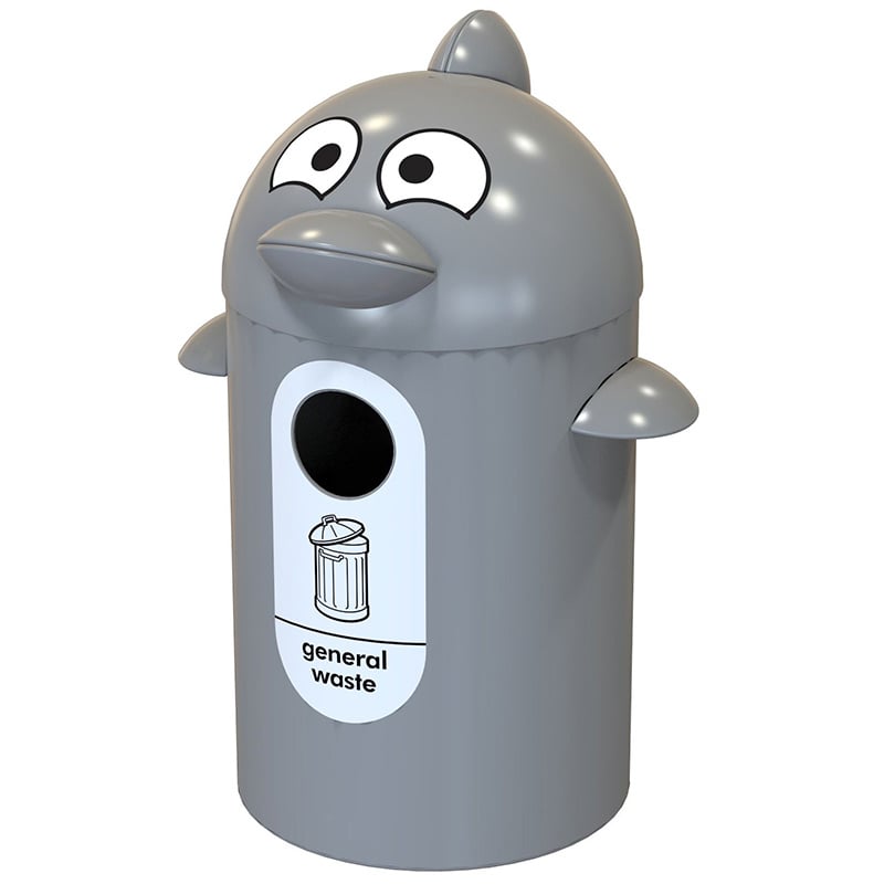 Dolphinbuddy Litter Bin with plastic liner & general waste label