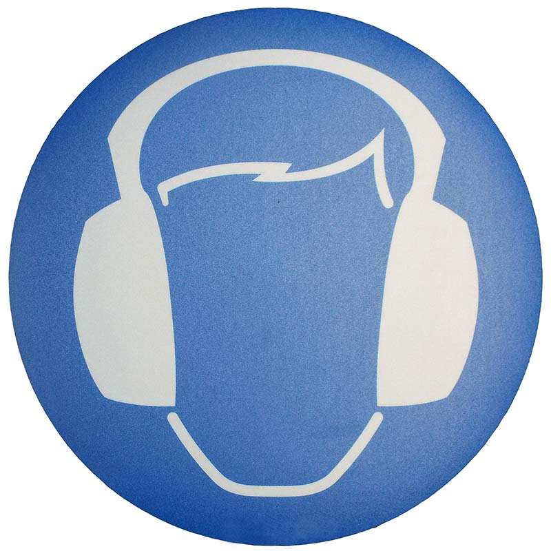 Ear Protection Graphic Floor Marker Sign - 430mm diameter