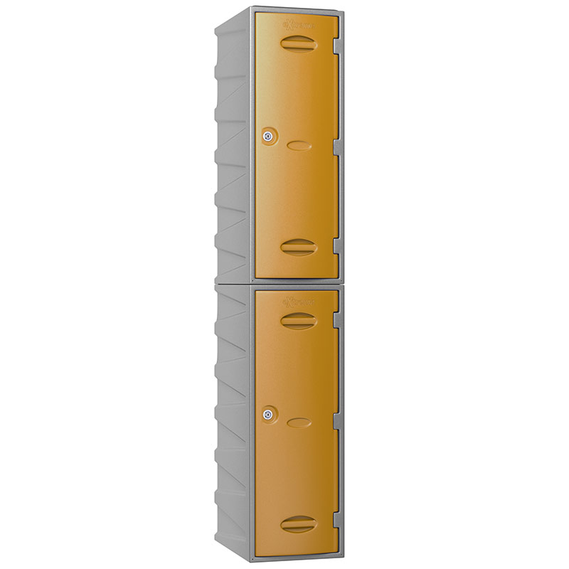 2 Tier Extreme Plastic Locker - Yellow Doors