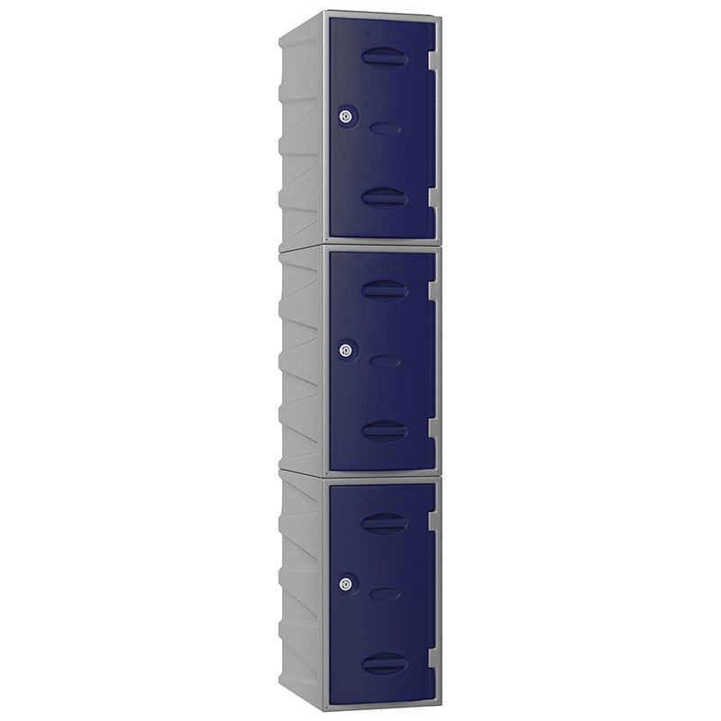 3 Tier Extreme Plastic Locker - Blue Doors