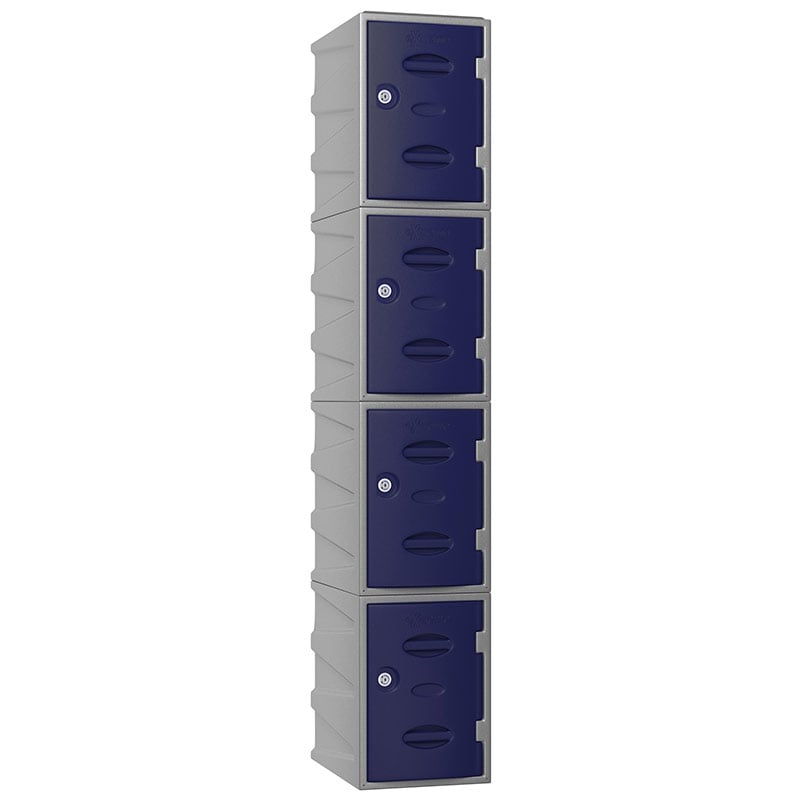4 Tier Extreme Plastic Locker - Blue Doors