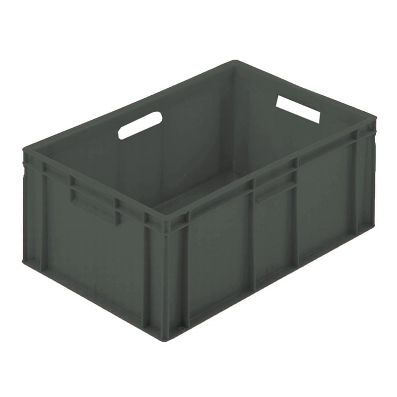 Stacking Euro Container with solid sides & base - Grey - 45 Litre - 235 x 600 x 400mm - pack of 5