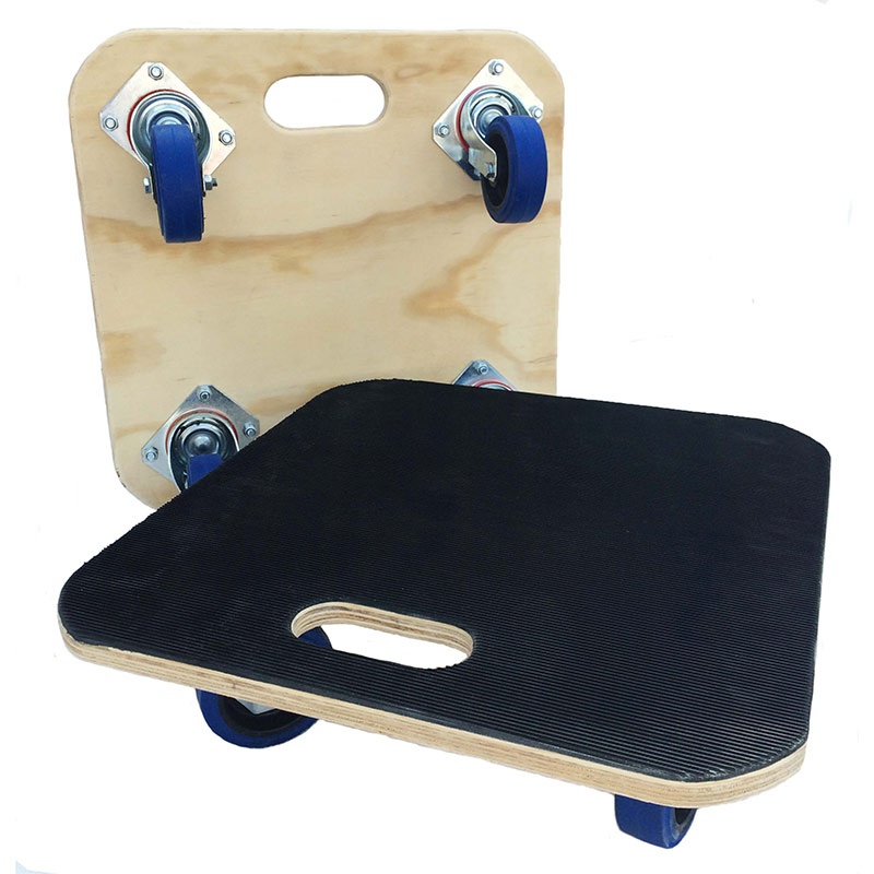 600kg Heavy-Duty Wooden Dolly with Rubber Platform, 150 x 480 x 480 (H x W x D mm)
