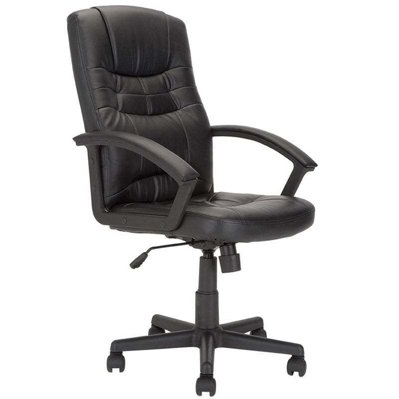 High Back Faux Leather Executive Chair with Castors - Seat height adjustment: 430-530mm