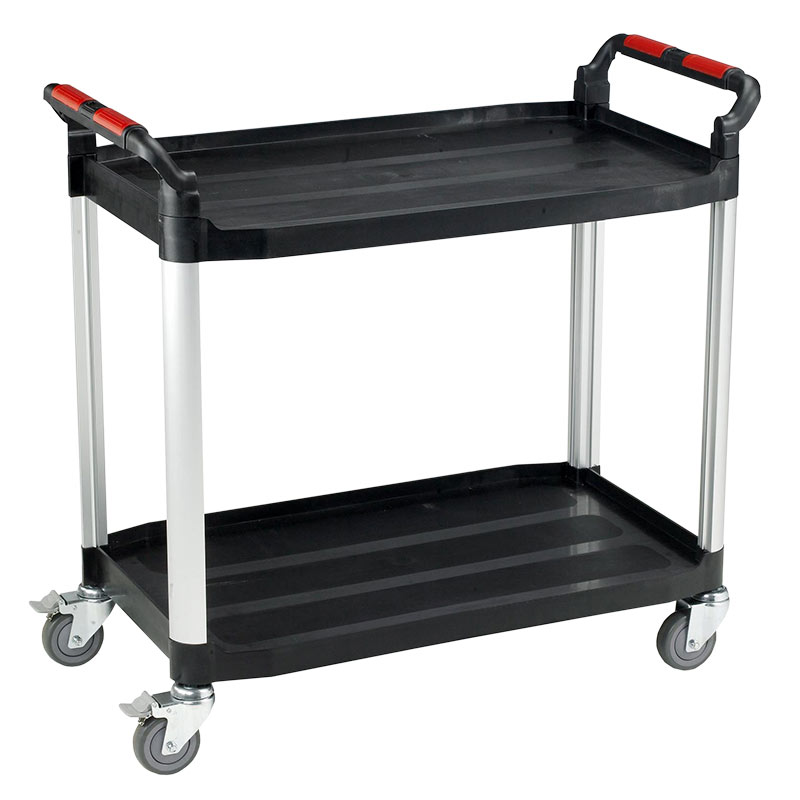 2 Shelf Large Utility Tray Trolley - 970 x 513 x 990mm