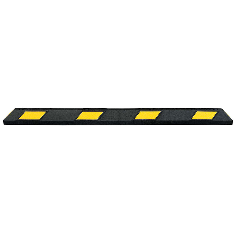 Park-AID Rubber Wheel Stop - Black with Yellow Reflective Panels - 100 x 150 x 1800mm