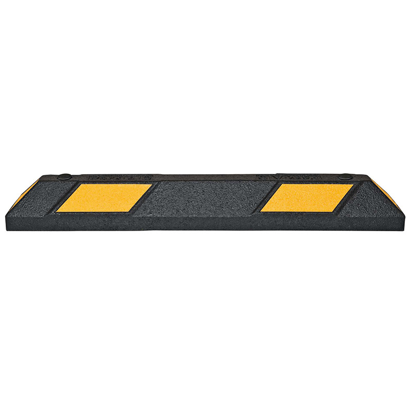 Park-AID Rubber Wheel Stop - Black with Yellow Reflective Panels - 100 x 150 x 900mm