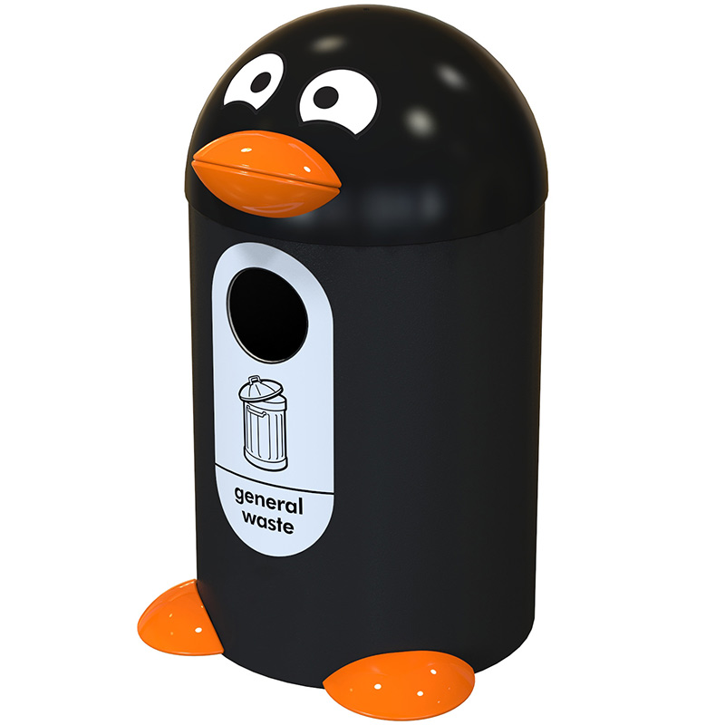 PenguinBuddy Litter Bin with Plastic Liner & General Waste Label