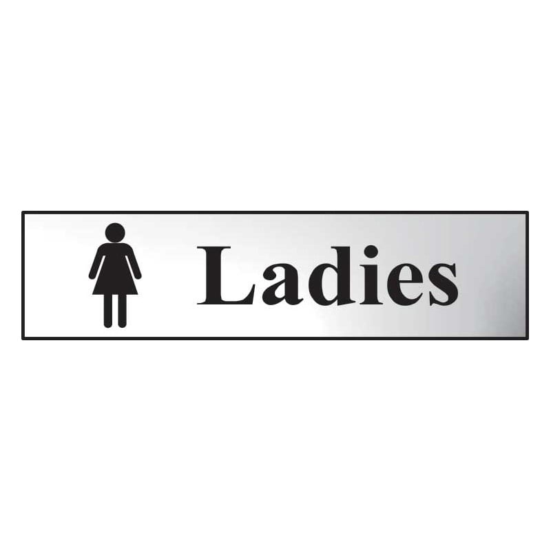 Ladies Sign - Polished Chrome Effect (200 x 50mm)