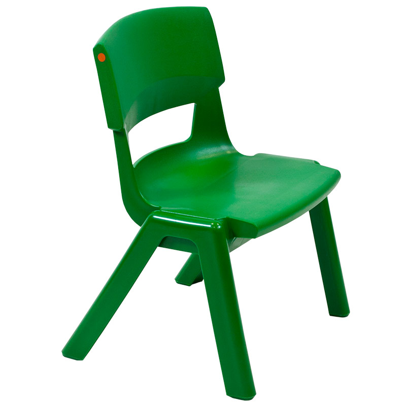 Postura+ One-Piece Plastic School Chair Size 1 - Forest Green