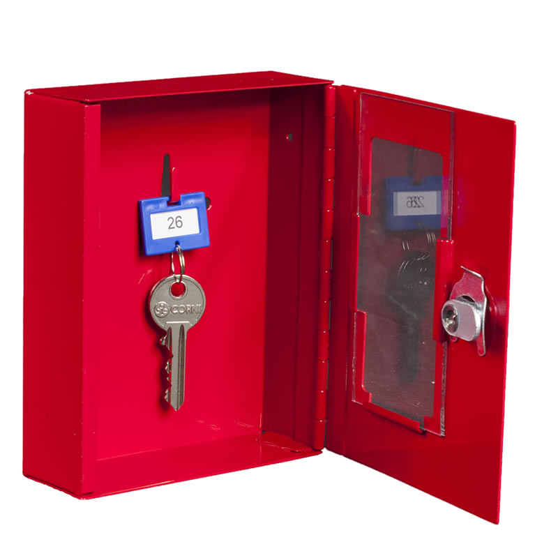 Red Emergency Glass Front Key Lock Cabinets