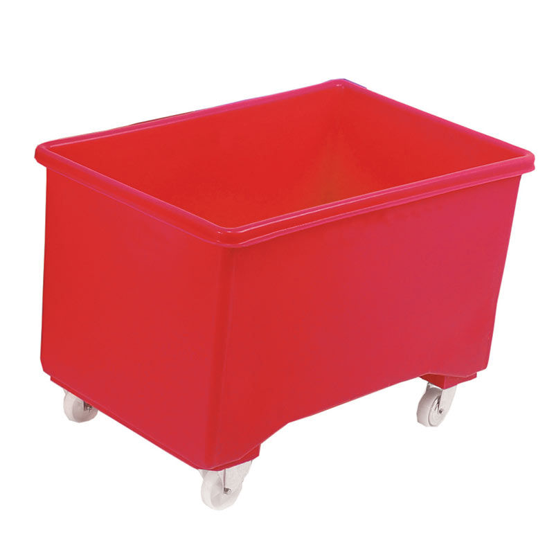 Red Plastic 270L Mobile Container Truck - 711 x 1003 x 600mm