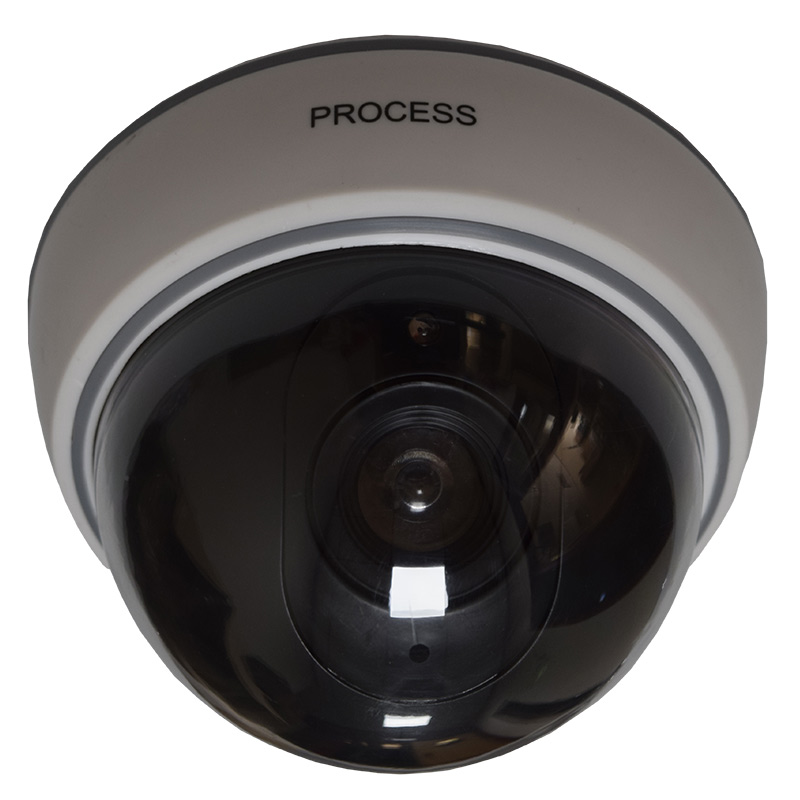 Dome Replica CCTV Camera - Internal use only - Ceiling mountable, Flashing LED light, Battery operated.