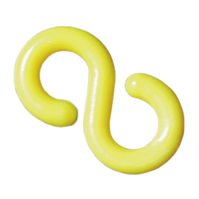 Yellow 6mm plastic S-hooks (pack of 10)