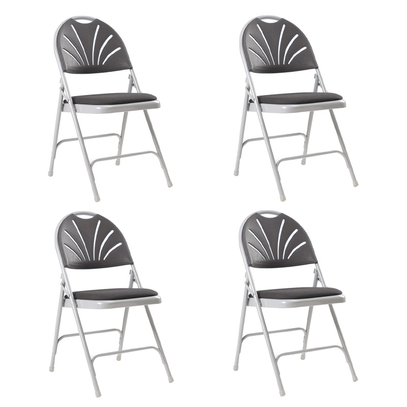 Series 2600 Folding Chairs with Upholstered Seat - Charcoal - Pack of 4