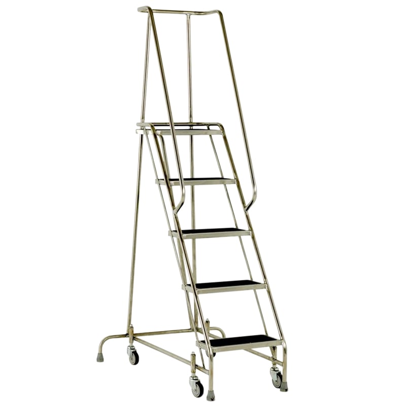 Stainless Steel 5-Tread Mobile Safety Steps - 1270mm platform height