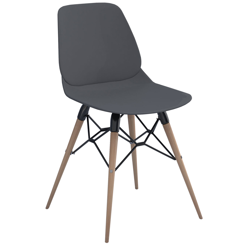 Strut Multi-Purpose Chair with Natural Oak Legs - Grey