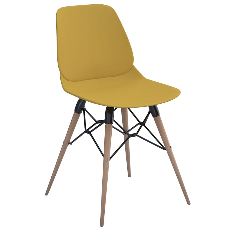 Strut Multi-Purpose Chair with Natural Oak Legs - Mustard