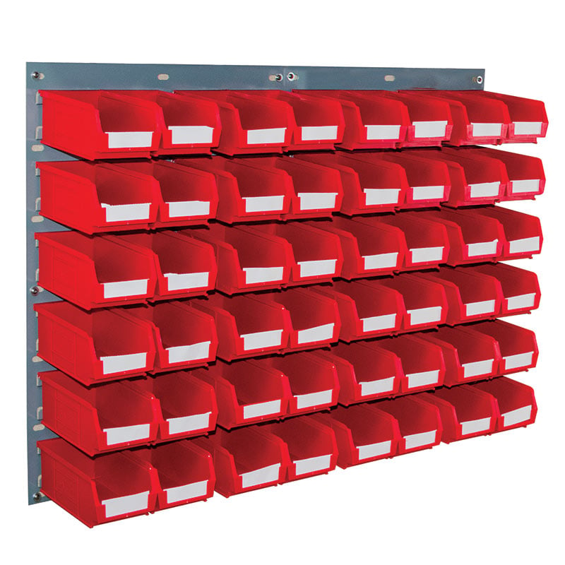 Topstore Wall-Mounted Louvre panel Kit -2 x TP10 Louvre panels & 48 x Red TC2 Containers