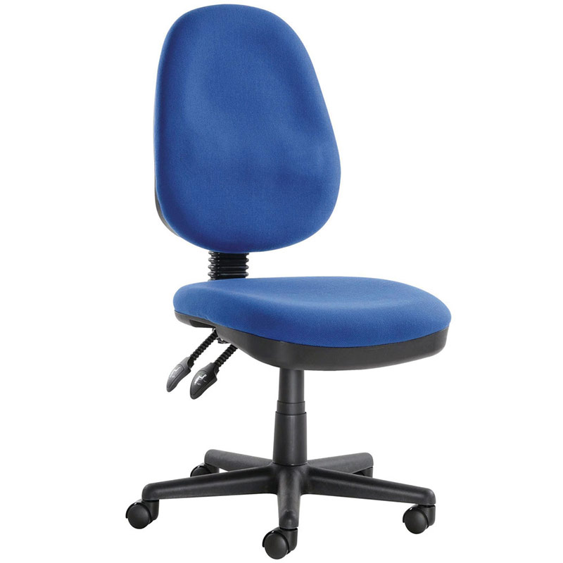 Twin Lever Blue Operator Chair No Arms