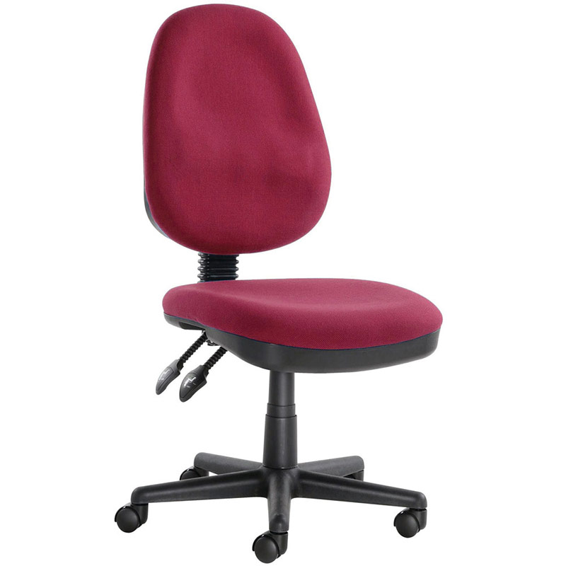 Twin Lever Wine Burgundy Operator Chair No Arms