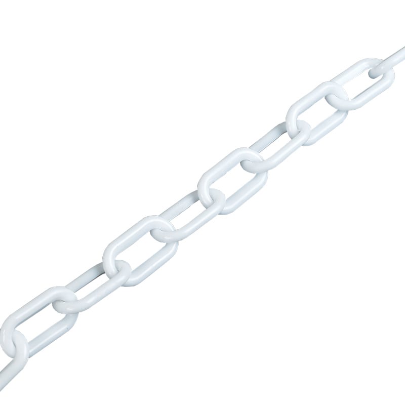 25m plastic chain for pedestrian barrier systems - 6mm, white