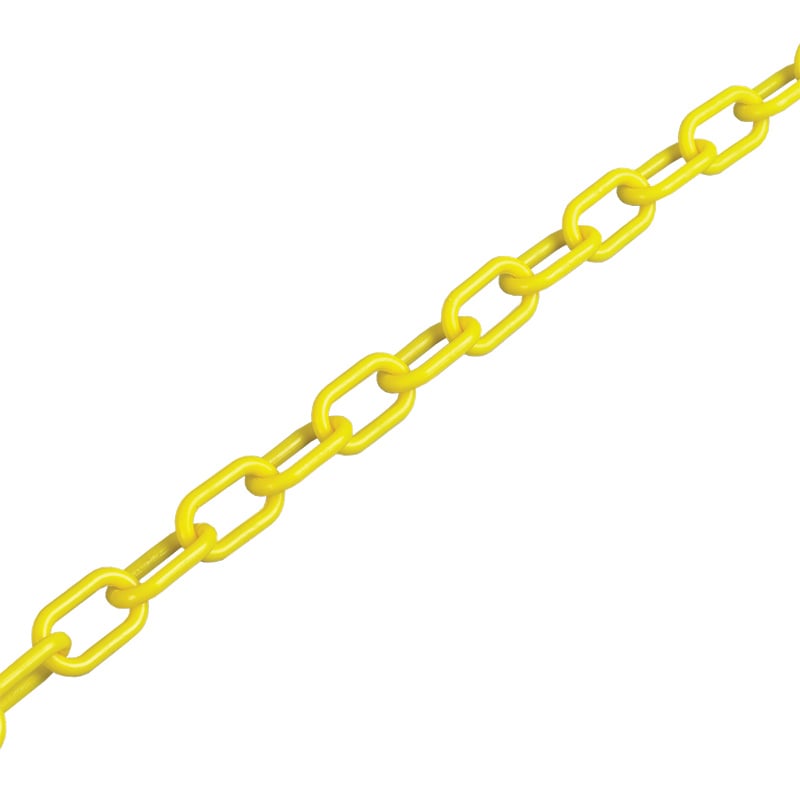 25m plastic chain for pedestrian barrier systems - 6mm, yellow