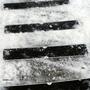 Flat stair treads in the snow