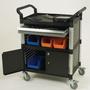 Plastic tray trolleys with drawers