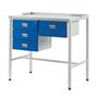 Industrial Flat Top Workstation With Triple & Single Drawers