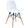 Strut multi-purpose chair with white seat and natural oak legs