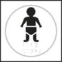 Baby changing white taktyle braille sign