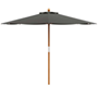 Grey parasol with wooden pole