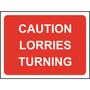 Caution Lorries Turning Road Sign