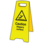 Yellow Caution Slippery Surface Floor Sign Stand