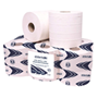 Pack of 6 disposable white paper towel rolls