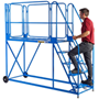 Climb-It 5-tread easy slope work platform with 1800mm platform - blue