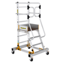 Climb-It 4-tread aluminium mobile steps with safety gate