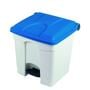 Plastic pedal bin with blue lid