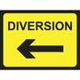 Diversion left road traffic sign