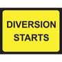 Diversion Starts Road Traffic Sign