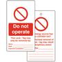 Do Not Operate Lockout Tag