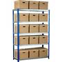 Ecorax Topbox shelving unit 5 shelves & 15 archive boxes